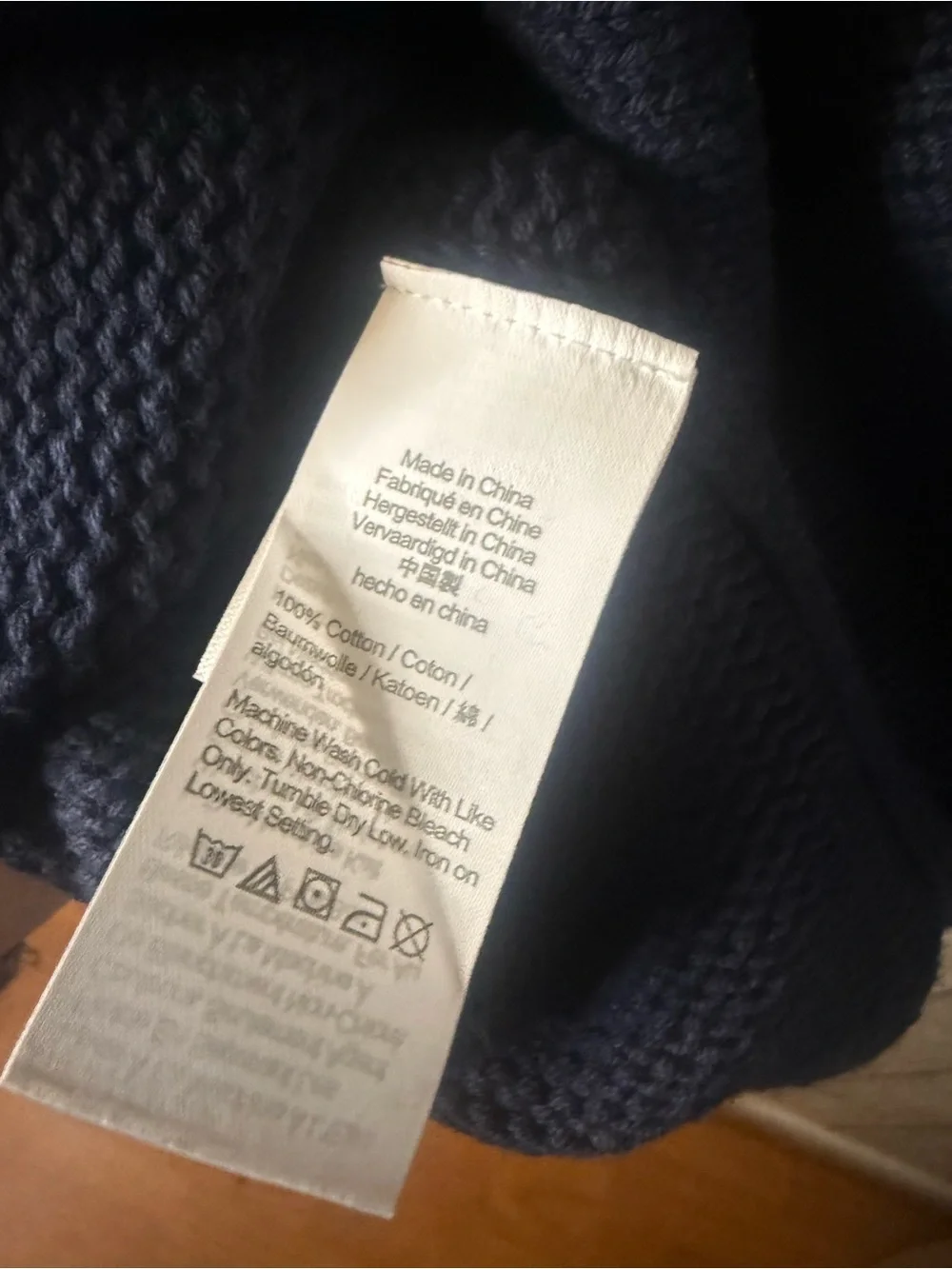 NWT J.Crew navy blue cotton sweater Size L